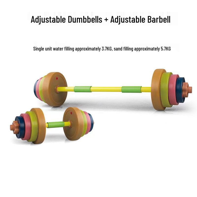 Adjustable Dumbbell & Barbell Toys for Kids - Water/Sand Fillable Weights for Arm Training At Kindergarten/Primary School