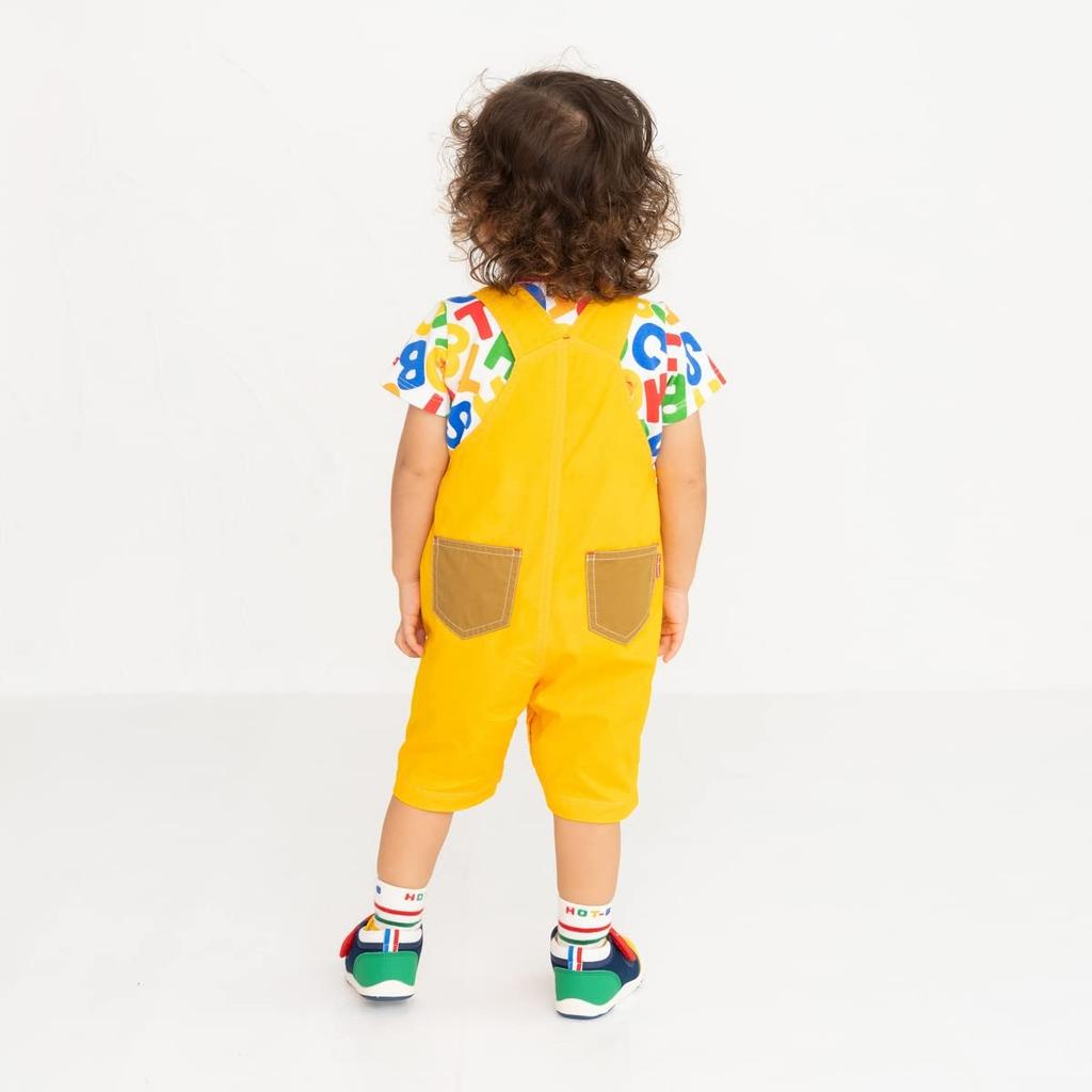 MIKIHOUSE HOT BISCUITS Boys and Size LL 6-Piece Overalls, Girls, Kids' Clothing, Yellow, (100-110cm), 72-3301-495