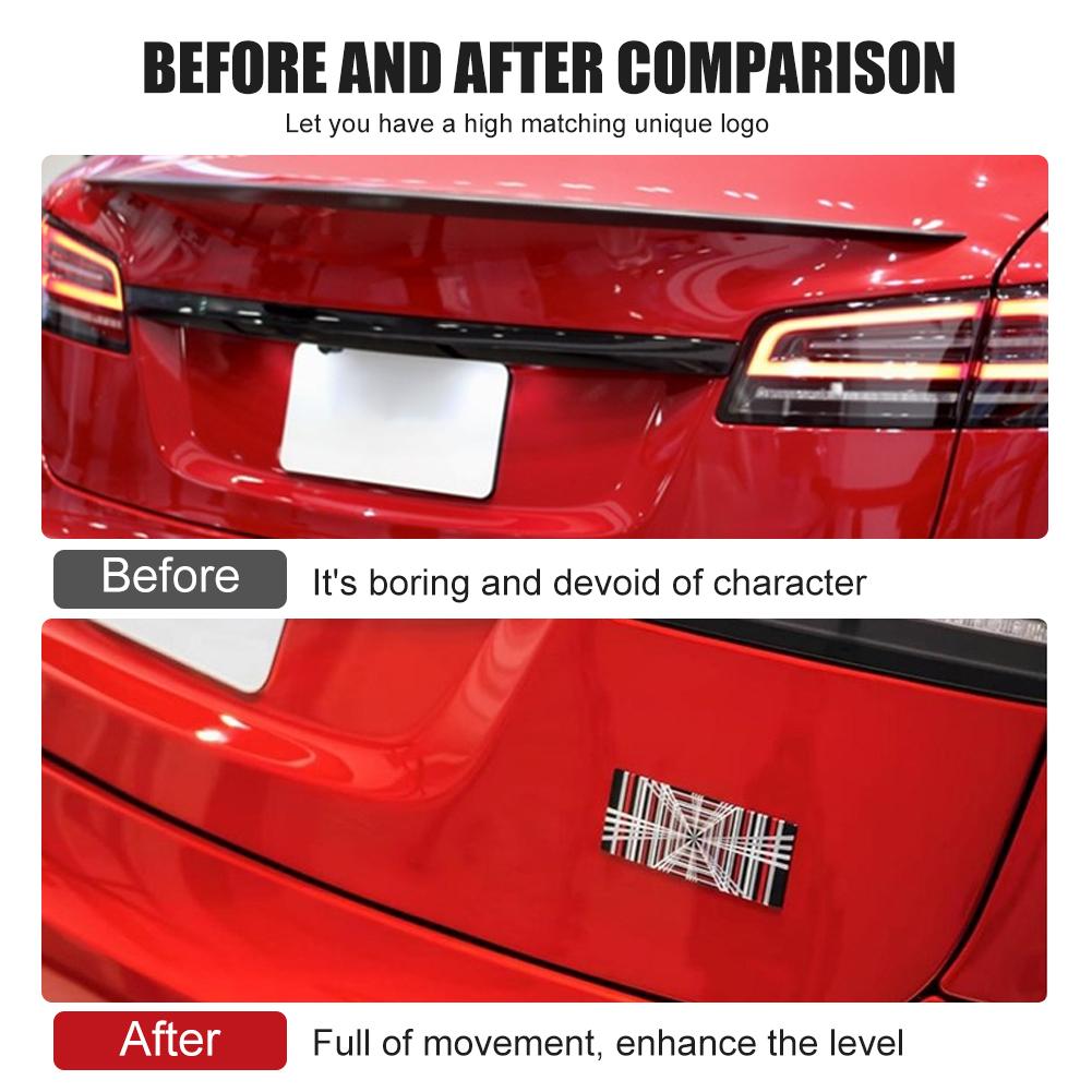 new Car PLAID Emblem Tailgate Sticker Grid Decals Badge Auto Aluminum Letter Decoration For Tesla Model 3 S X Y 2025 Accessories