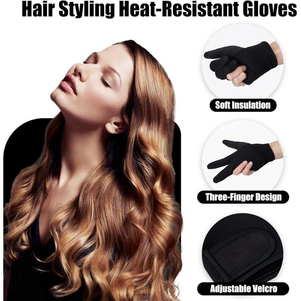 Anti-scalding Curling Wand Glove 3 Finger Barber Hair Styling Tools Heat Resistant Gloves  for Home