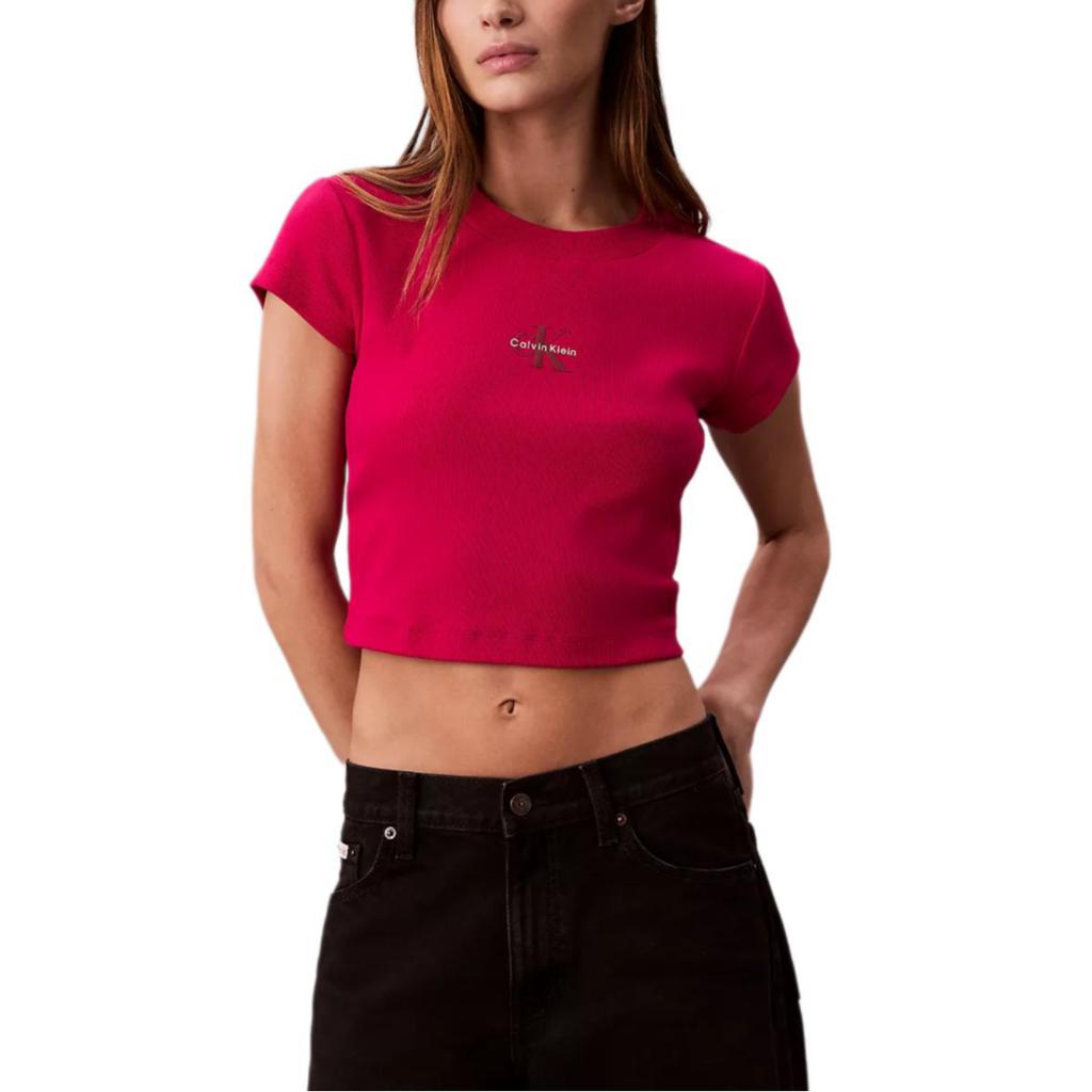 Calvin Klein Slim Fit Minimalist Soft Breathable Round Neck Short Sleeve T-Shirt Women tops 47AB802-TRZ