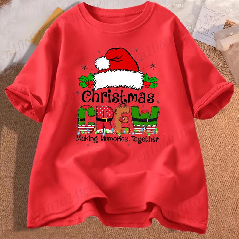 Christmas Crew 2026 Graphic Men's Women T-Shirts Santa Reindeer Matching Family T Shirt Shirt Short Sleeve Tops Holiday Tops