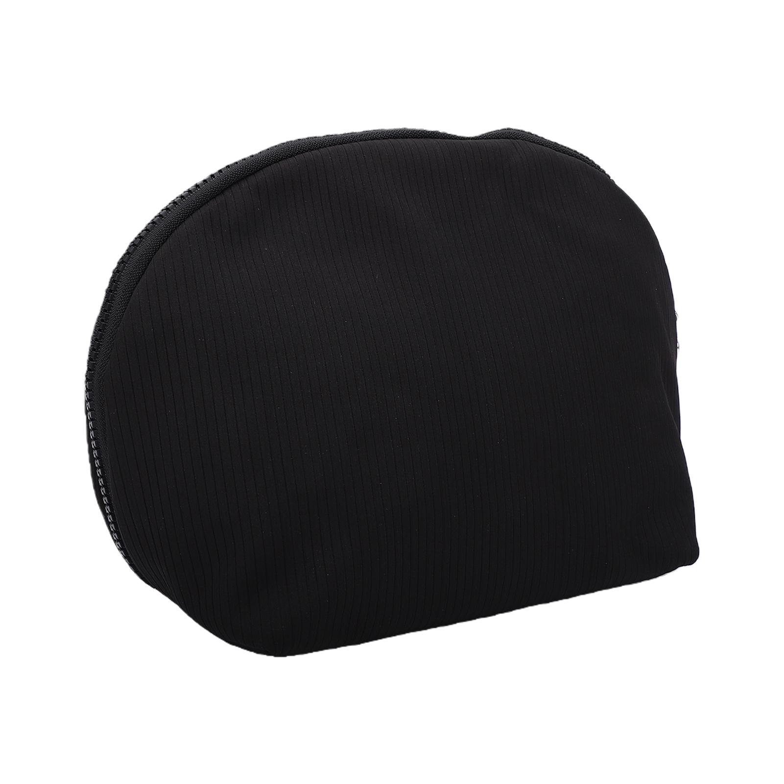 Trousse de Maquillage de Voyage Forme Coquille Pliable Organisateur de Trousse de Maquillage Cosmétique Imperméable Magnétique Ouverture à 180 Degrés Noir L black