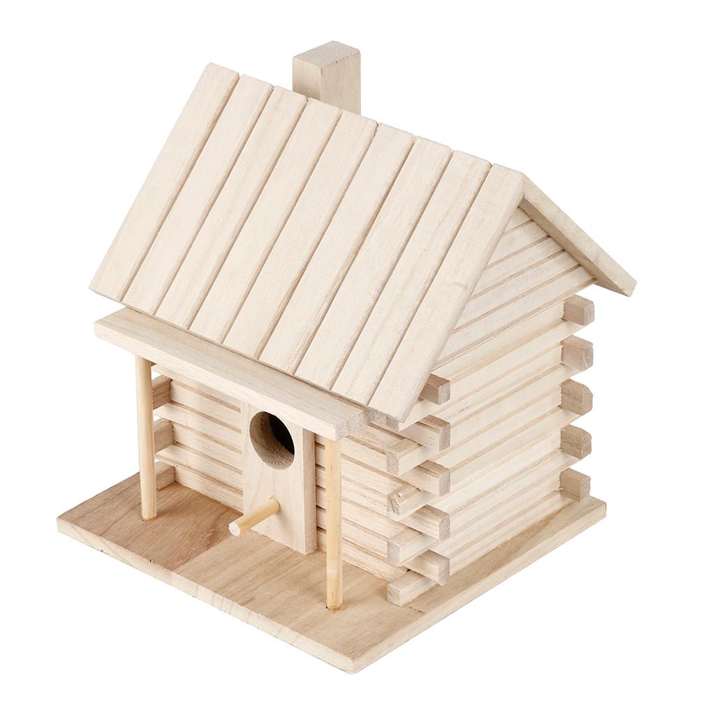 Wooden Bird House Nesting Box Hanging Bird Nests Home Garden Decoration
