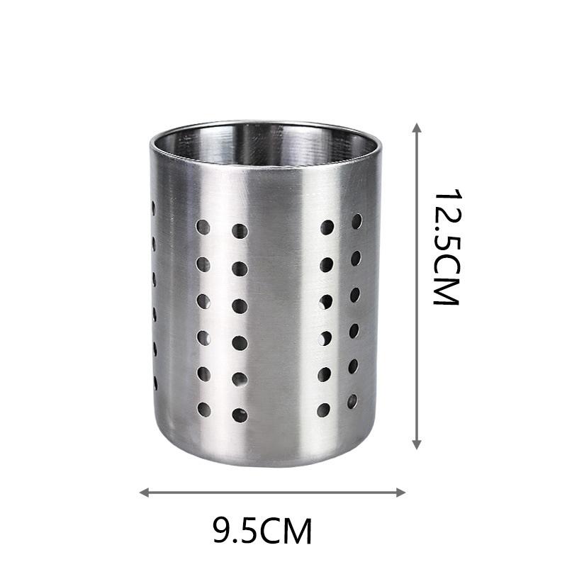1Piece Steel Stainlesscylindrical Chopstick Cutlery Storage Box Suitable For Home Kitchens, Restaurants, And Dormitories
