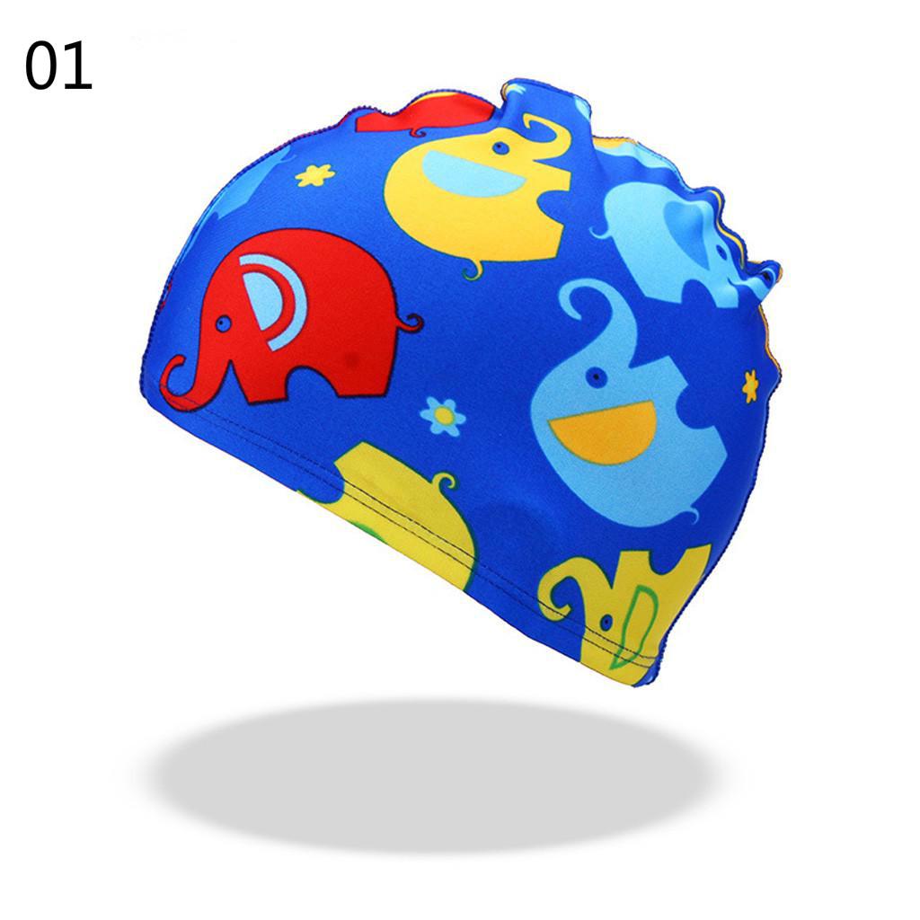 Kids Cartoon Print Swimming Cap for Girls and Boys Comfortable Waterproof