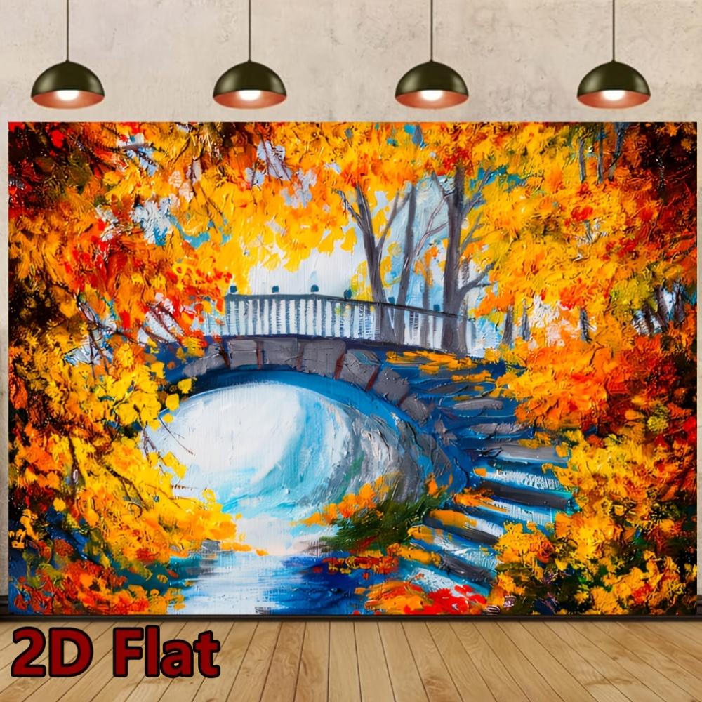 2D Plane 1 Piece of Autumn Landscape Painting Suitable for Living Room Bedroom and Office.