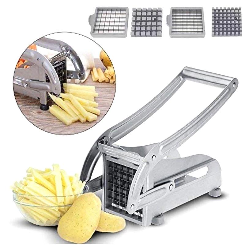 Pommes Frites Schneider Edelstahl Kartoffel Chipper Mit 36/64 Löchern Klingen Schnelles Schneiden Chips Maker Manuelle Lebensmittelschneidemaschine Küche