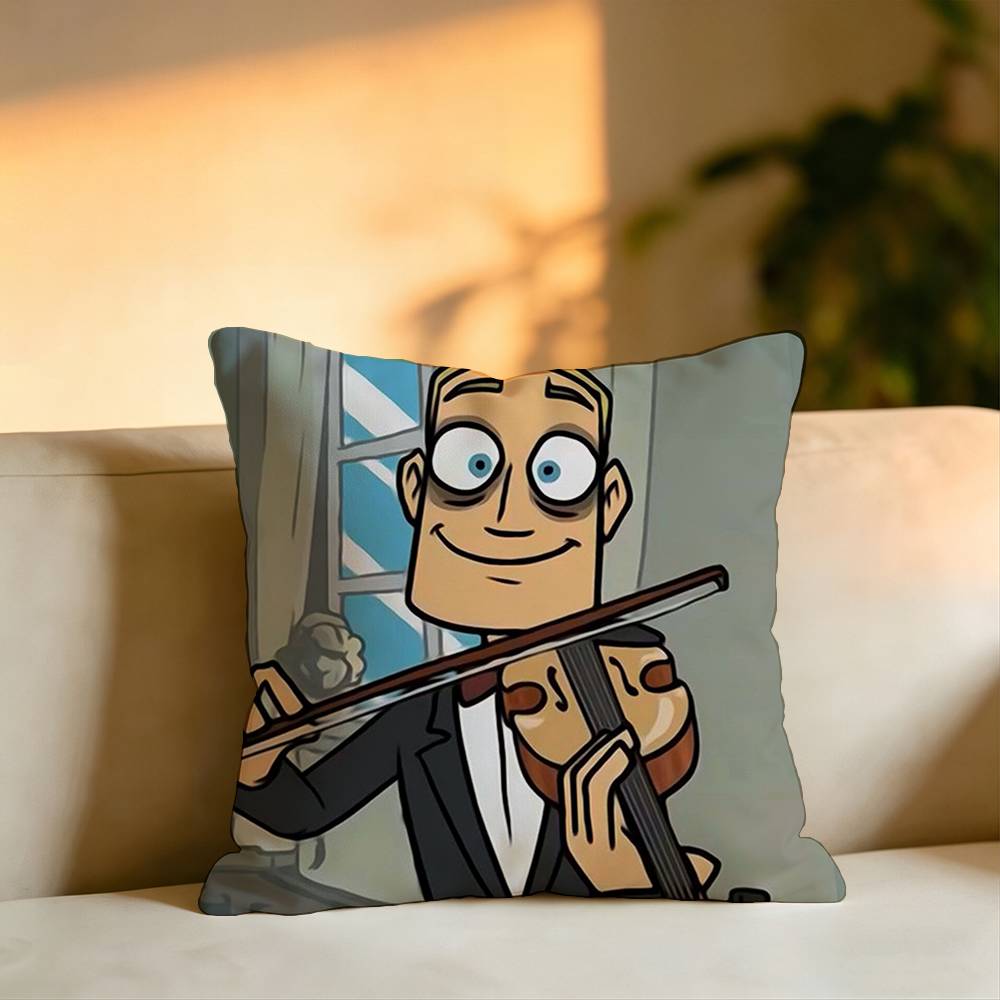 Russian Cartoon MMetal Family Pillow Case Square DoubleSided Sofa Cushion Cover Bedroom Bedside Pillow