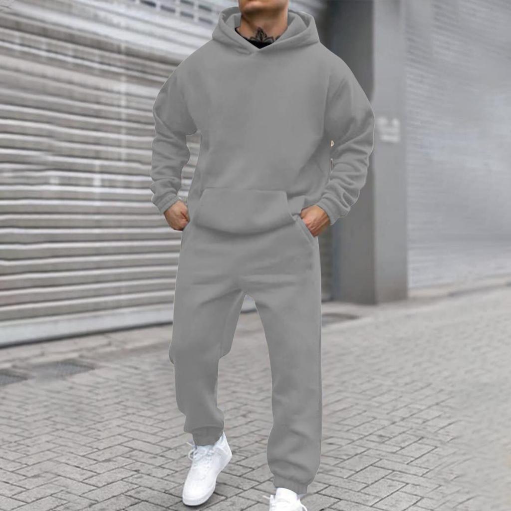 European and American Autumn/winter New Fleece-lined Fashion Men's and Women's Sweatshirt Set, Casual Loose Long-sleeve Hoodie