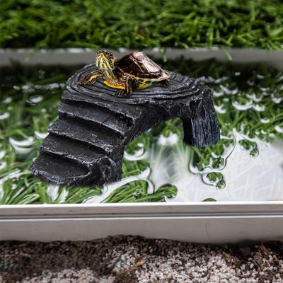 Peau de reptile, marche de repos, grotte, cachette, plate-forme de repos pour tortues, idéale pour les reptiles, les amphibiens,