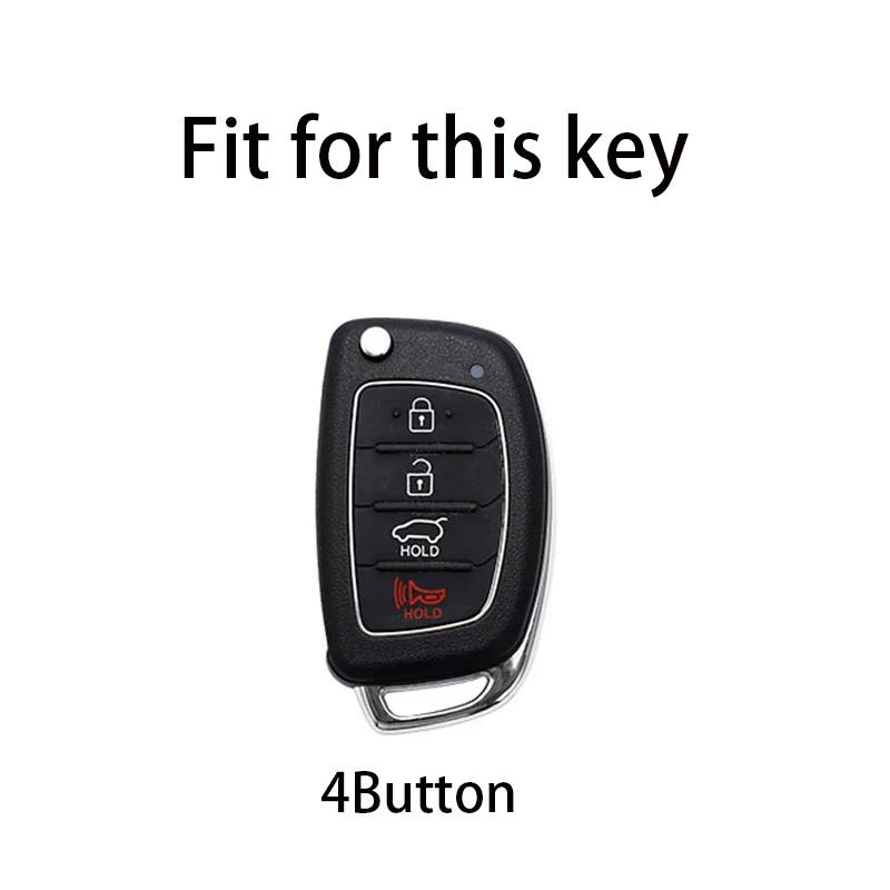 4 Bottons Filp Car Key Case Fob Cover Shell For  Hyundai Santa Fe Sonata Tucson I40 Ix45 2013 2014