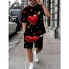 Urbaner Streetwear-Trend Herren Rundhals Kurzarm Shorts-Set, Outdoor Einfach Lässig und Bequem