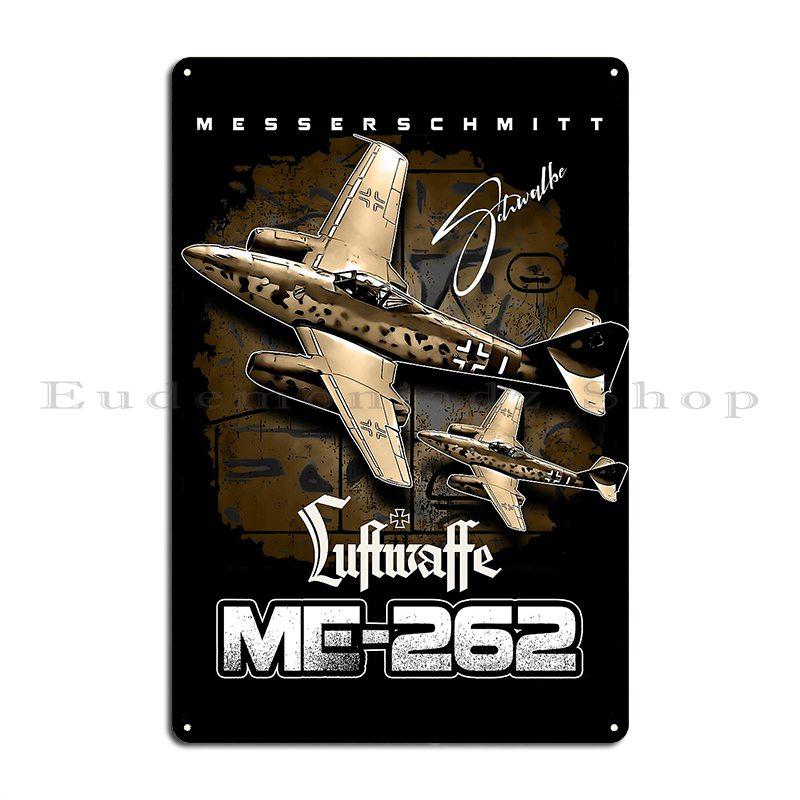 Me 262 Luftwaffe Flugzeug Metallschild Retro Kino Benutzerdefinierte Wanddekoration Club Blechschild Poster 20x30cm