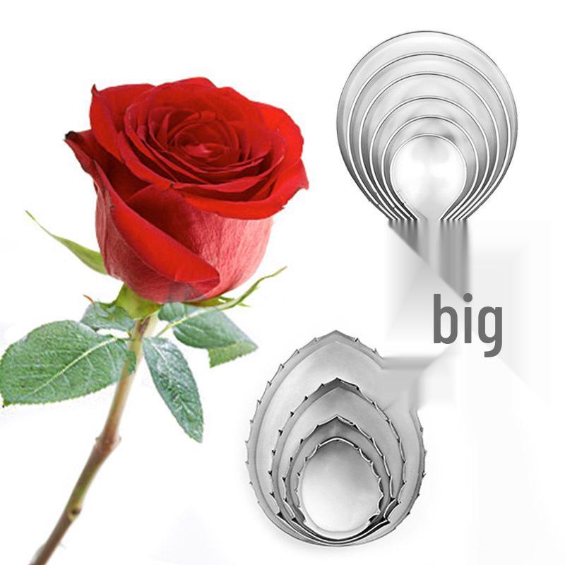 6-Piece Stainless Steel Fondant Flower and Petal Cookie Mold Set