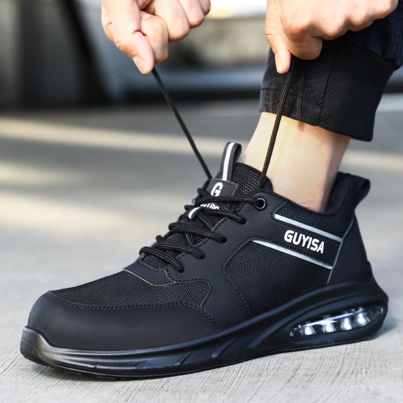 Men's Safety Shoes: Anti-smash, Anti-puncture, Oil-resistant, Wear-resistant - Ideal for Construction & Fashionable Workwear.