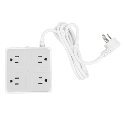 Flat Plug Power Strip 1250W 4 Outlets 3 USB Ports Desktop Charging Station with 5FT Extension Cord