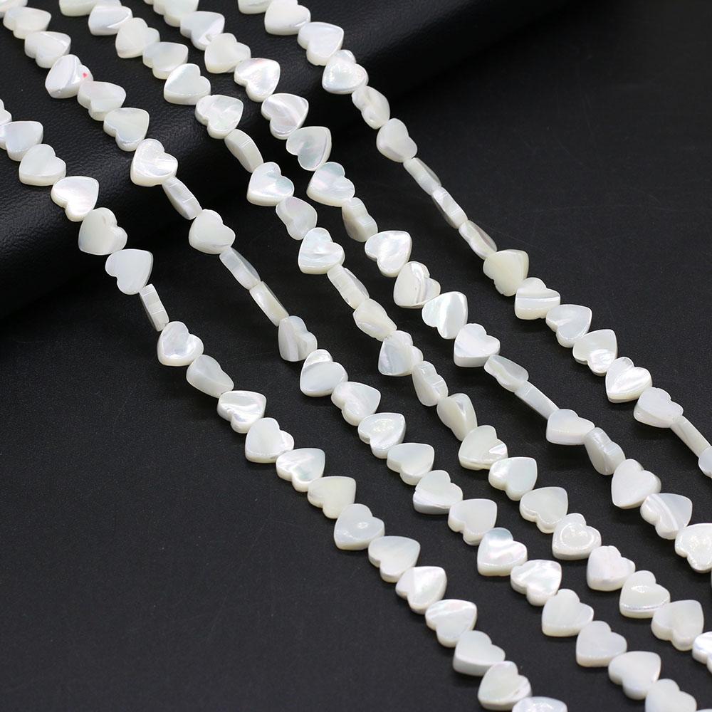 1Strand Natural Freshwater Shell Beads White Heart-Shaped Isolation Beads For Jewelry Making DIY Necklace Earrings Bracelet Beads Accessories