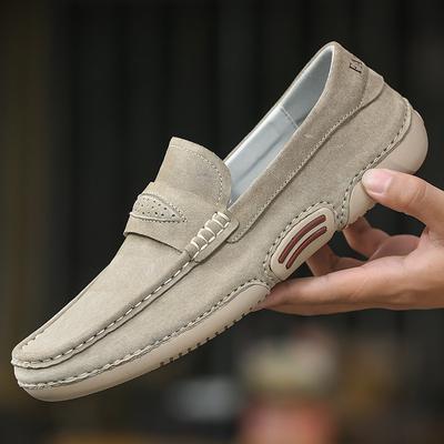 Men Casual Shoes Slip On Leather Shoes Fashion Outdoor Man Loafers Moccasins Breathable Driving Shoe Lightweight Soft Men Shoes