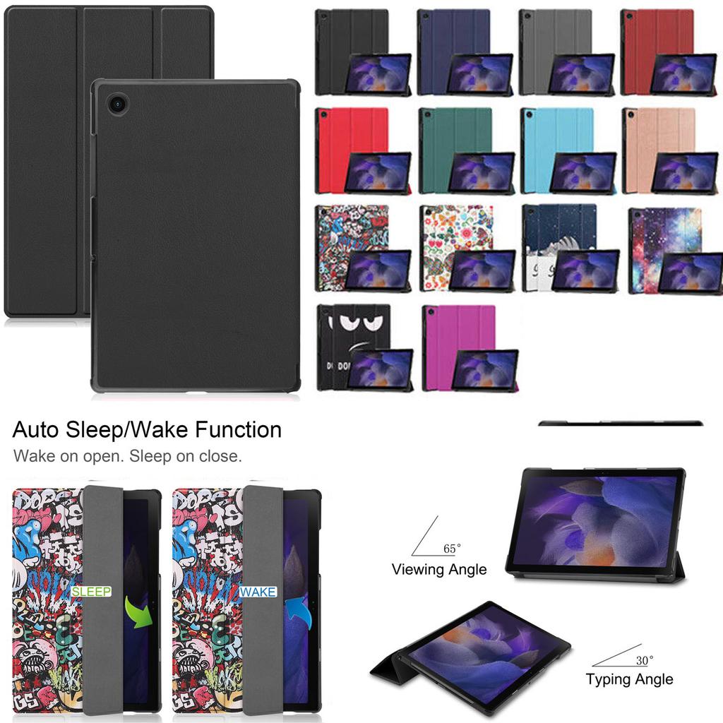 Funda para Samsung Tab A8 10,5 SM-X200/SM-X205, funda inteligente delgada de PU + cuero, función de encendido/apagado automático y soporte