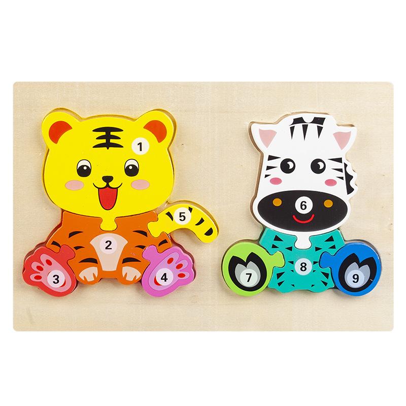 Kinder-Nahrungskette Puzzle dreidimensionales Puzzle Zuordnungsbrett Früherziehung pädagogische Holzspielzeuge