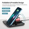 100W Fast Wireless Charger Stand 8 Lights 4 In 1 Foldable Charging Dock Station for iPhone 14 13 12 11Pro Max iWatch 8 7 AirPods