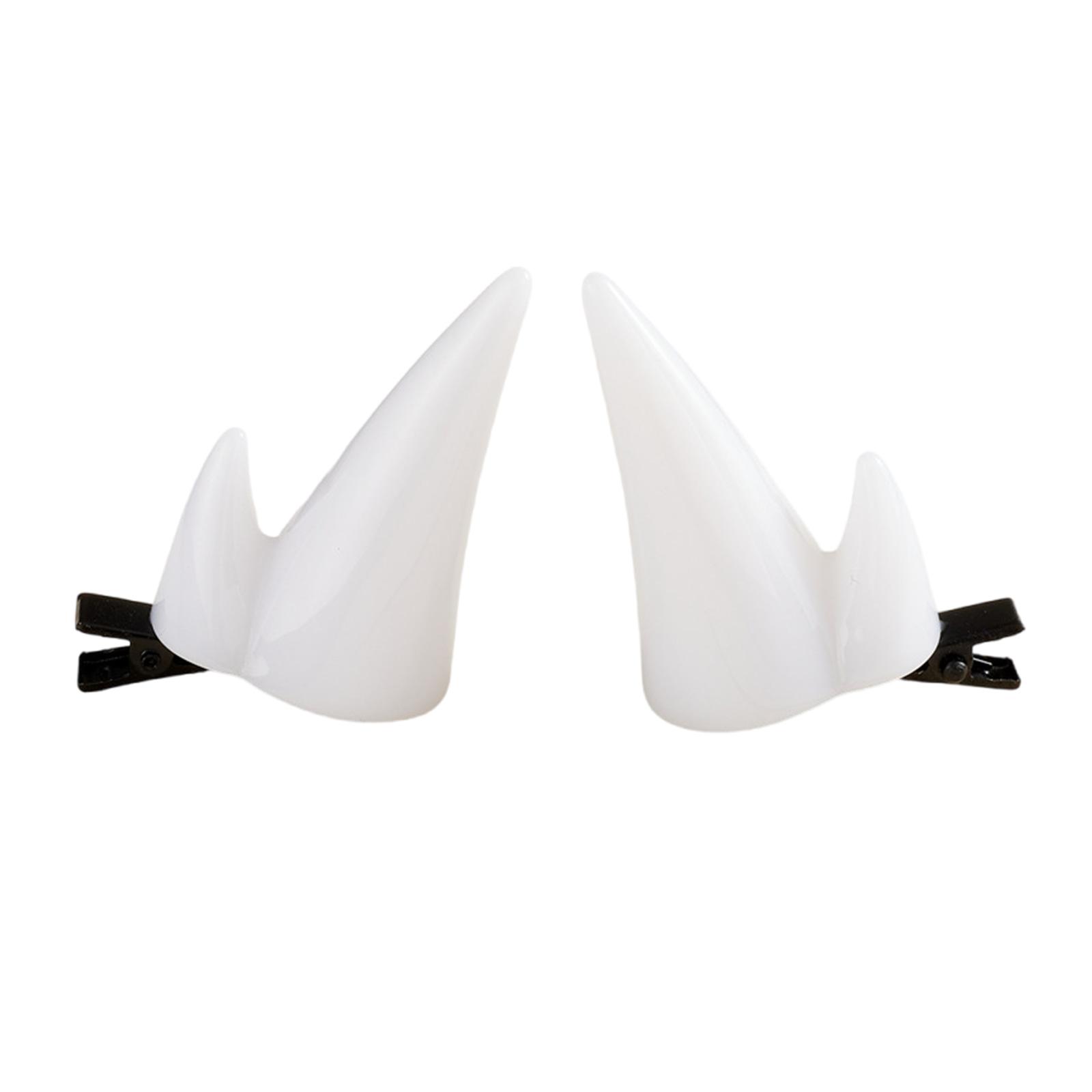 

2 шт. Заколка для волос в виде рогов дьявола для костюма на Хэллоуин, косплей-вечеринки, аксессуары для волос, мультяшные заколки для волос для женщин, девушек, взрослых белый