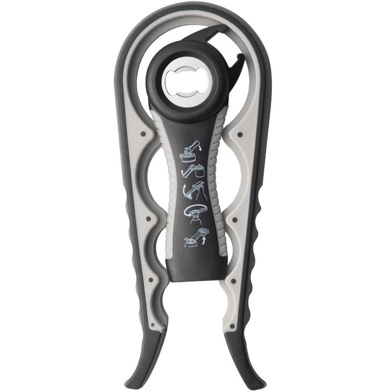 

Многофункциональный консервный нож, открывалка для пивных бутылок, пластиковый 4-в-1, нескользящий открывалка для крышек, открывалка для винных бутылок чёрный