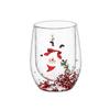 Hohes Borosilikatglas Doppelschicht Pailletten Weihnachtsglasbecher Weihnachtsgeschenk Festlicher Winter