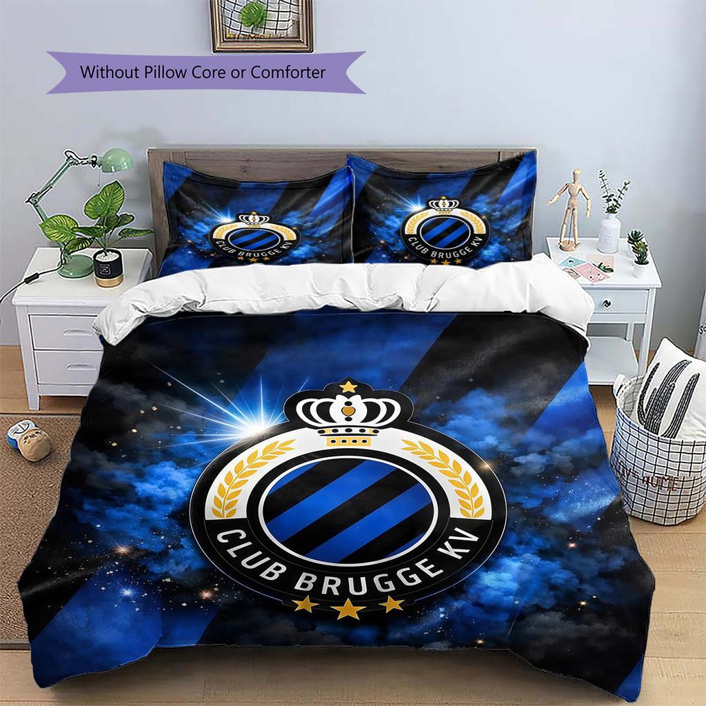 Club Brugge KV Pattern Bedding Quilt Set  Home Decoration  Gift (1 * Duvet Cover + 2 * Pillowcase  Without Core)