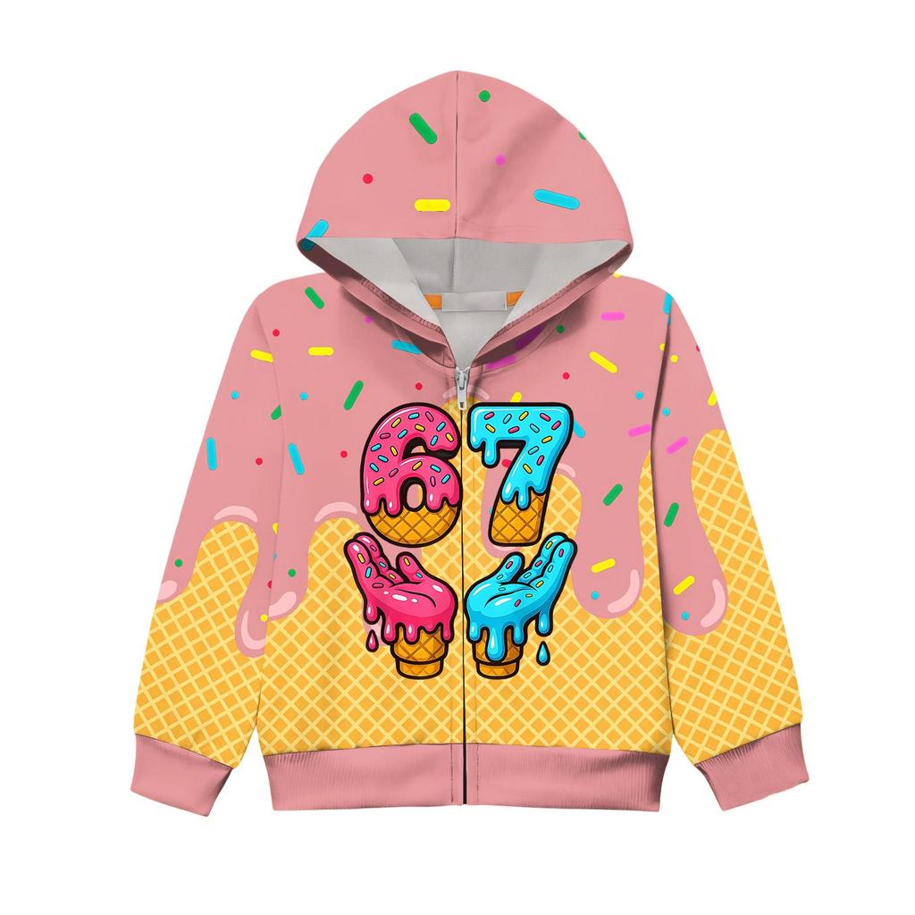 Kinder Langarm Locker Bedruckte Reißverschlussjacke