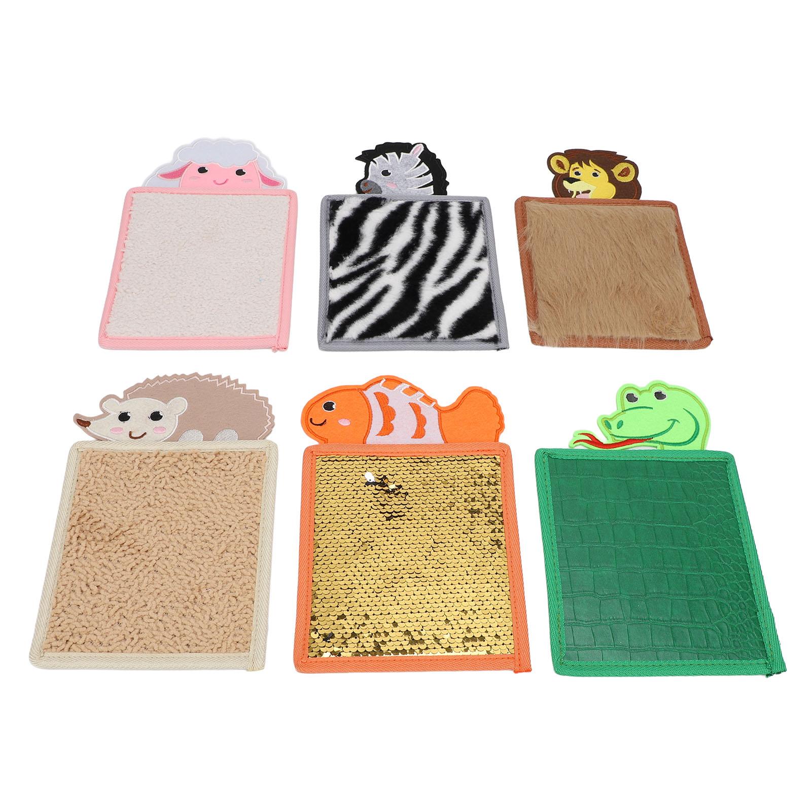 

6 шт. Детский маленький сенсорный коврик, различные текстуры, завернутые края, моющийся, многофункциональный, для людей с аутизмом, сенсорный