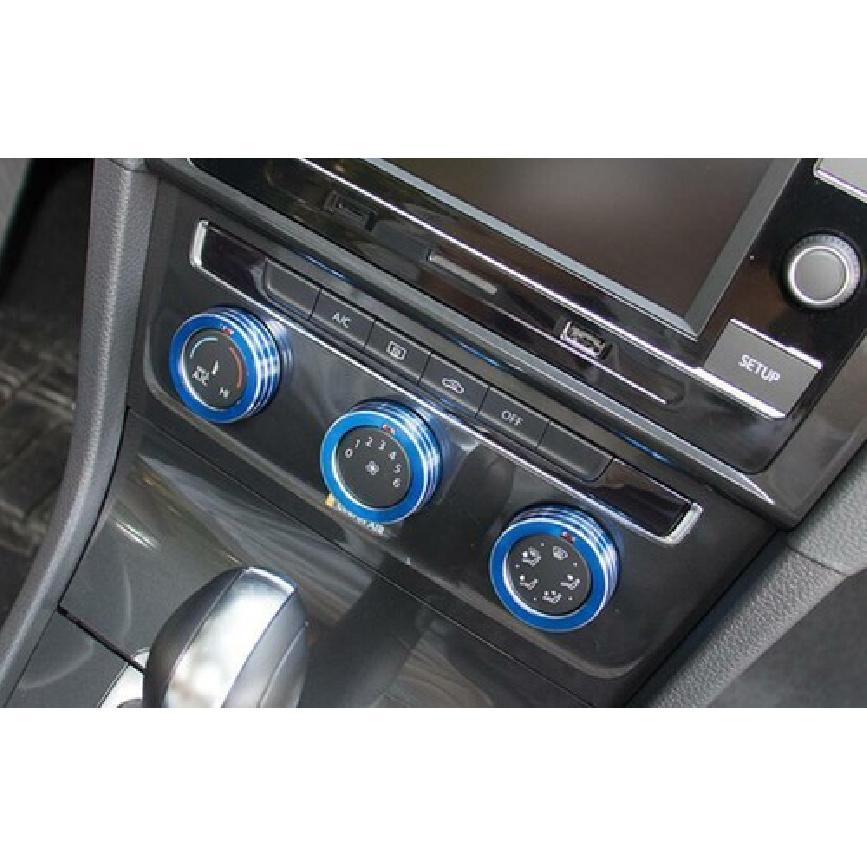 Blue Aluminum Console AC Switch Button Trim Fit For VW Golf MK7 MK7.5 2014-2019