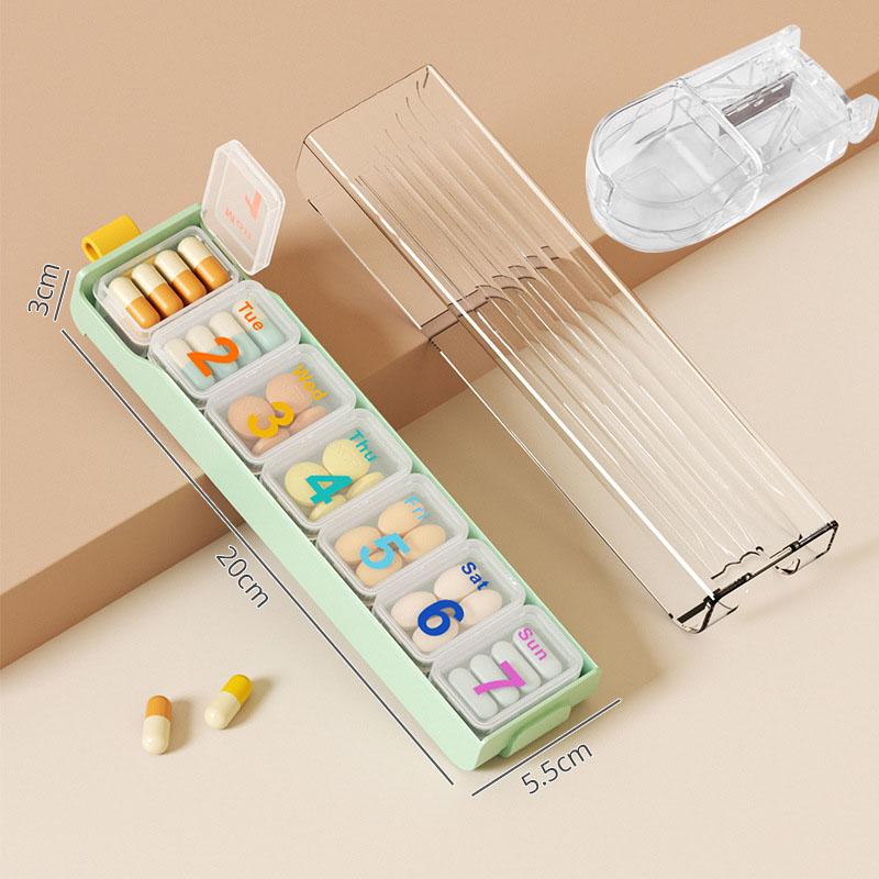 Candy Color Weekly Pill Organizer BPA Free Travel 7 Day Pill Box Case Large Compartment For Vitamins Supplements and Medication