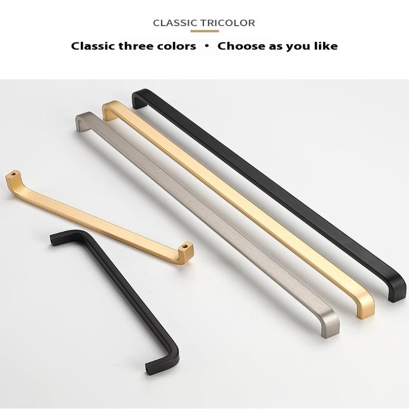 Modern Minimalist Pulls Cupboard Dressers Black Gold Silver Cabinet Door Handles Closet Drawer Knobs Kitchen Furniture Hardw