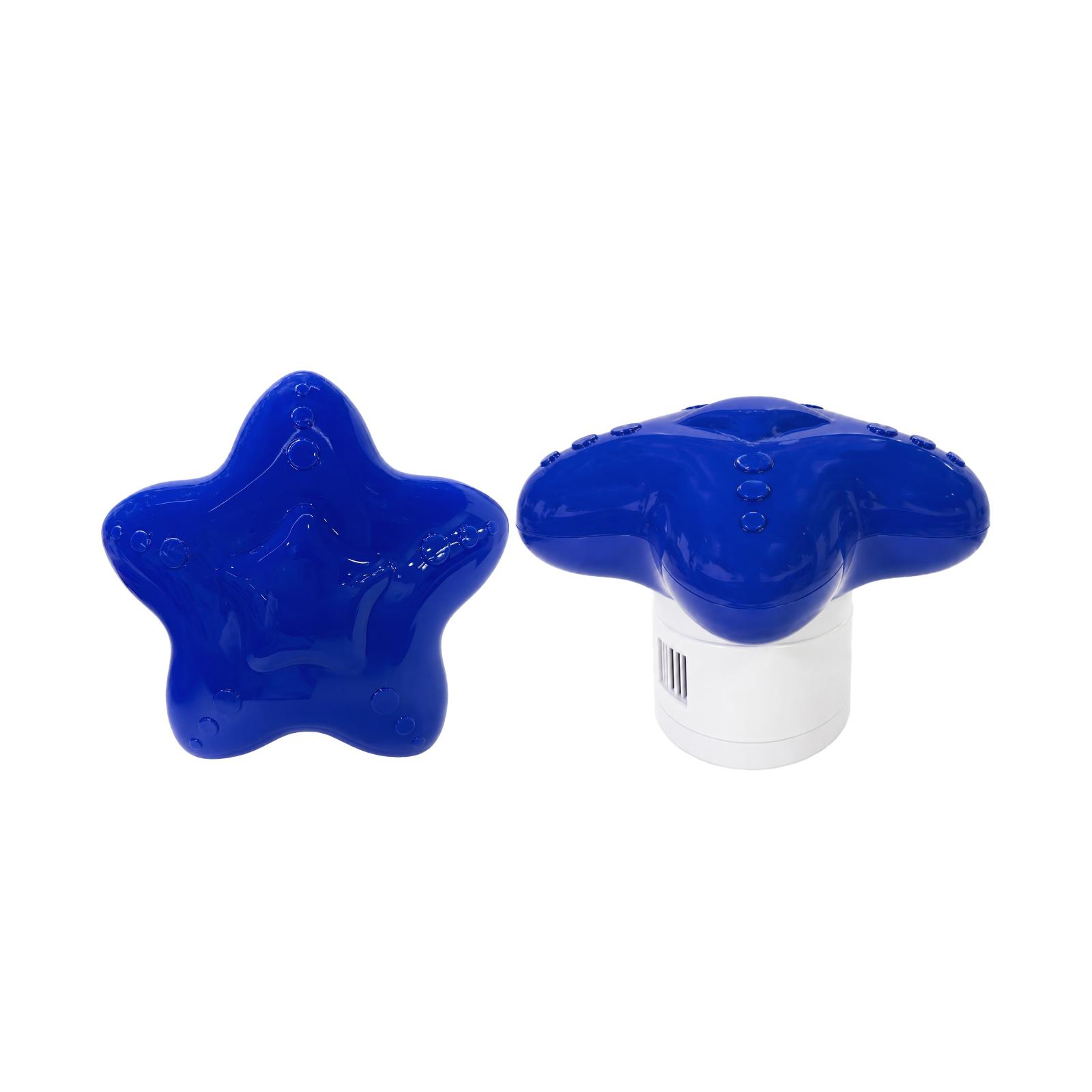 Floating Star Shaped Pool Chemical Dispenser Adjustable Chlorine Bromine Tablet Holder for Spa Hot Tub Above Ground Pool One Size синий