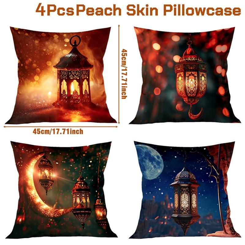 45x45cm EID Cushion Cover Ramadan Decoration For Home Eid Mubarak Islamic Muslim Party Eid al-Fitr Ramadan Kareem Eid AL Adha