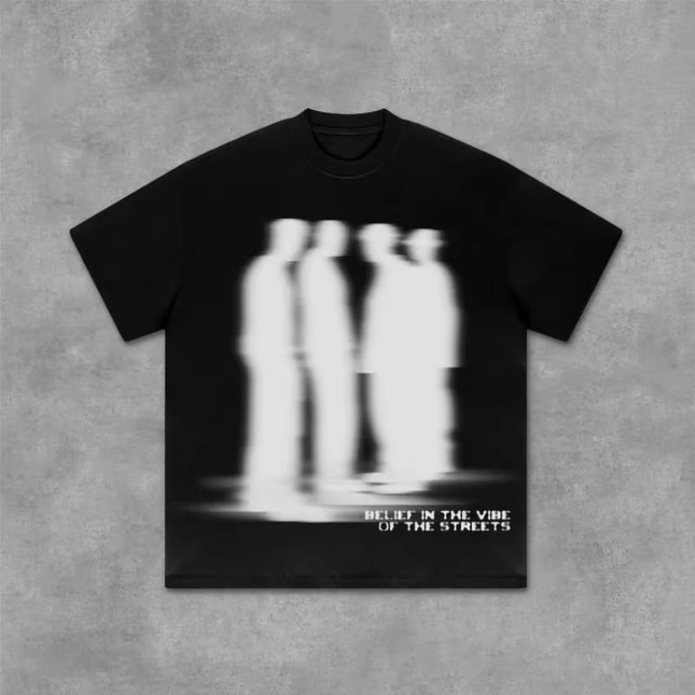 

Street Atmosphere Virtual Shadow Characters Shadow Graphic T-Shirt Men Y2K Vintage Oversize Tshirt Streetwear Women Tops XXXXXL чёрный