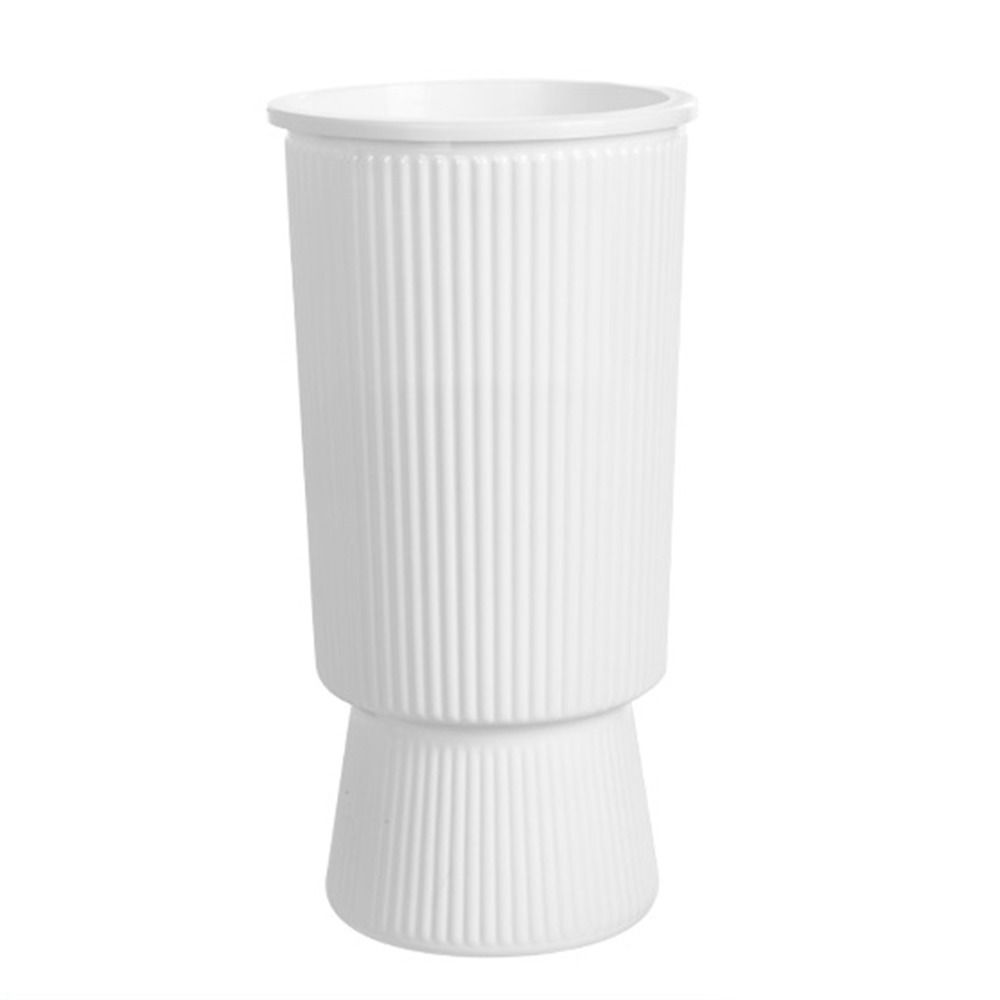 

Пластиковые самовпитывающие цветочные горшки Прозрачная ваза Гидропонные специальные цветочные горшки Настольный 24x12cm белый