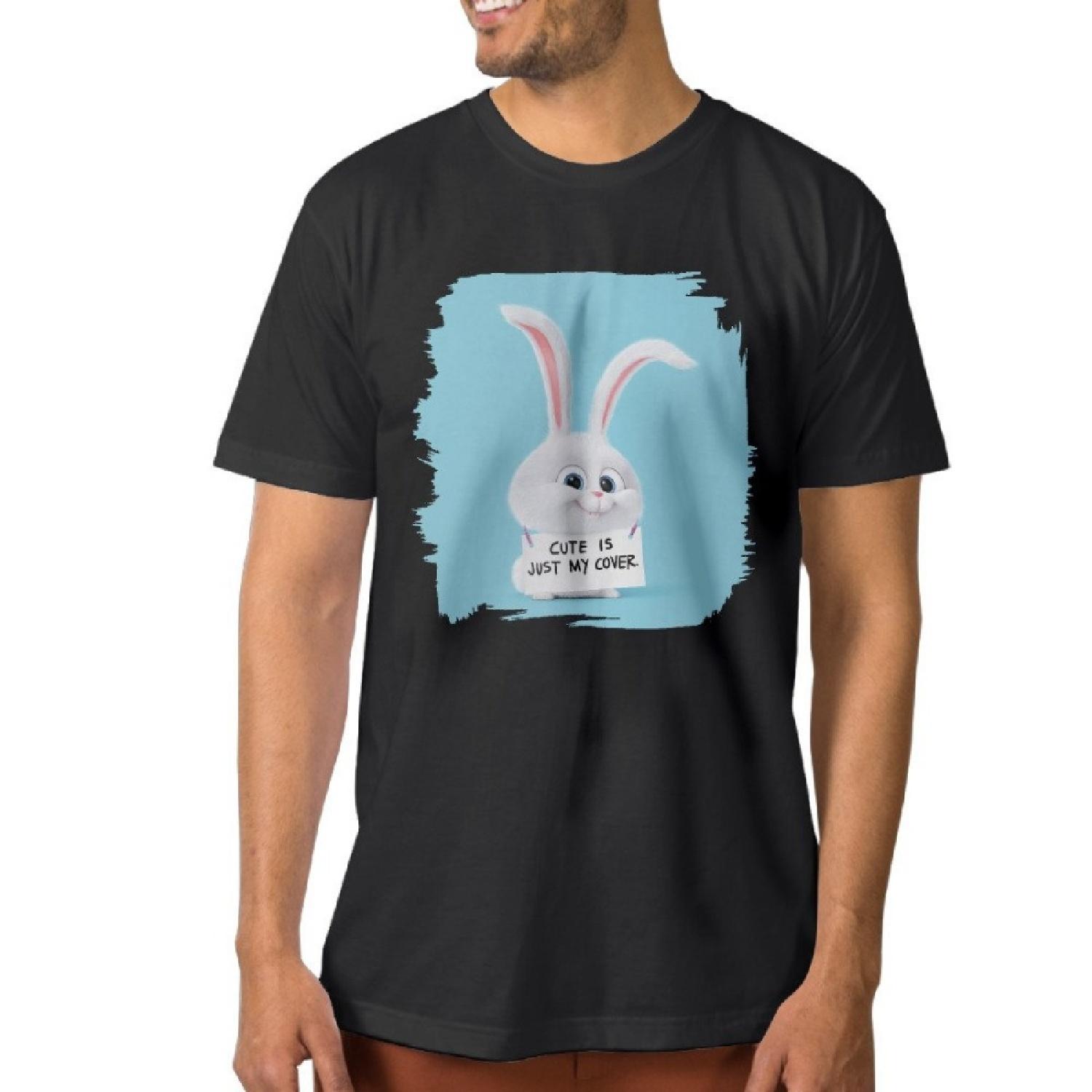 Men The Secret Life Of Pets Cute Rabbit Round Neck T Shirts S