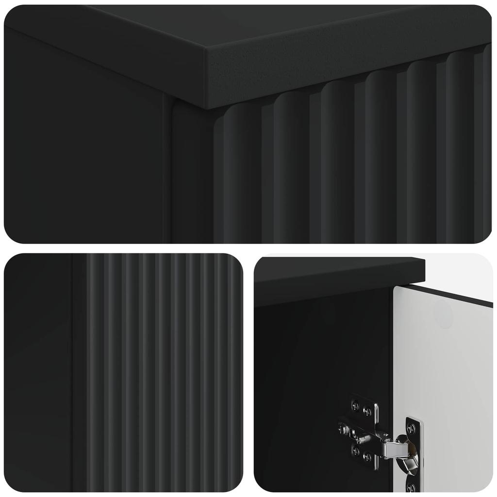 Desk with Shelf Black 142.5 x 50 x 75 cm Engineered Wood