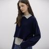 Wednesday Delight Wd_Collar Knit And Top Set_Navy