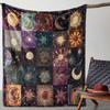 1pc Vintage Sun and Moon Print Flannel Blanket Soft Cozy All-Season Throw for Sofa Bed Office Camping Gift for Any Cute Blanket