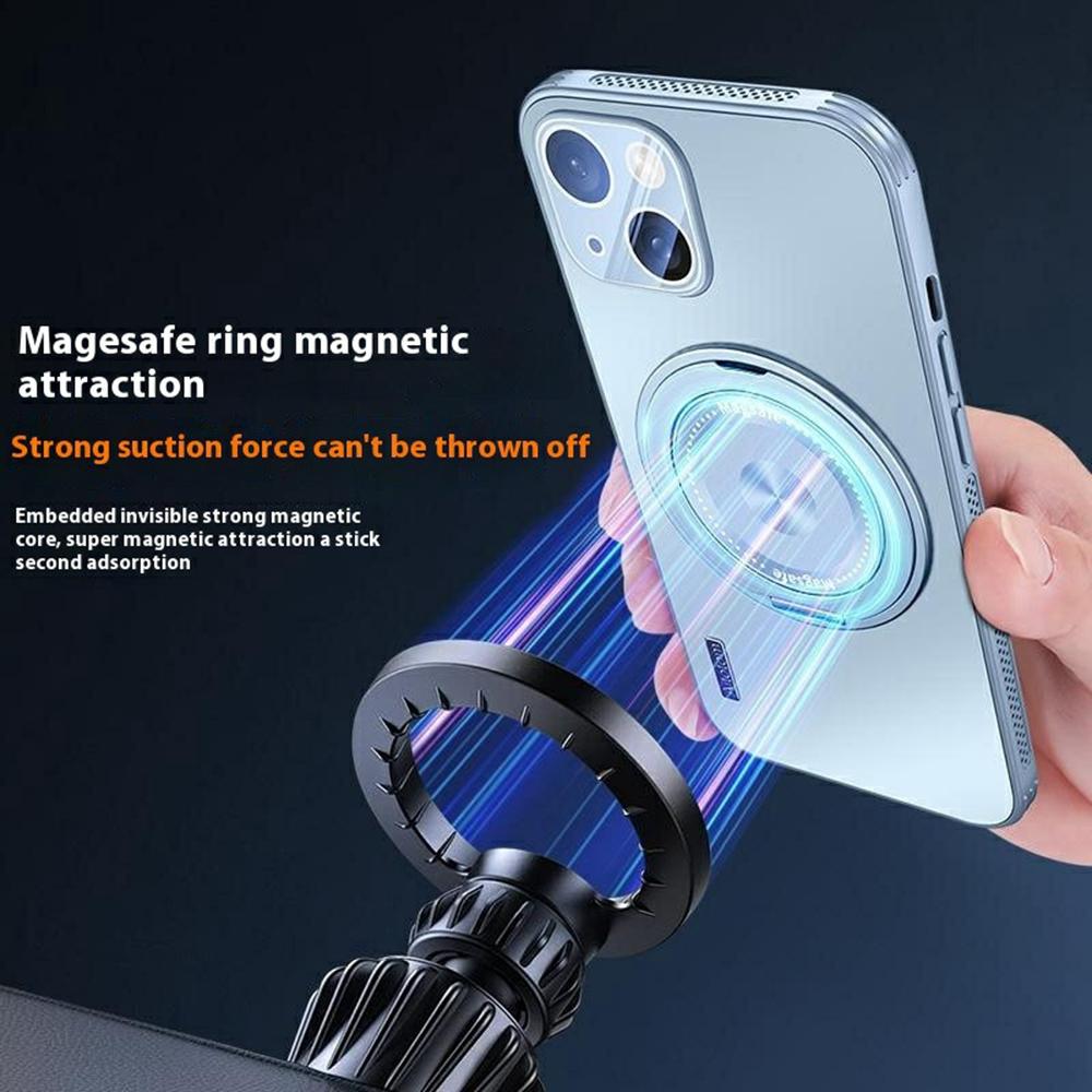 For iPhone 15 Plus Case Compatible with MagSafe Kickstand TPU+PC Heat Dissipation Phone Cover
