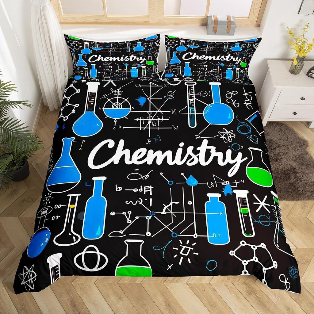 Tavola periodica degli elementi chimici Copripiumino Scienza chimica Set copripiumino a tre pezzi Decorazione camera da letto