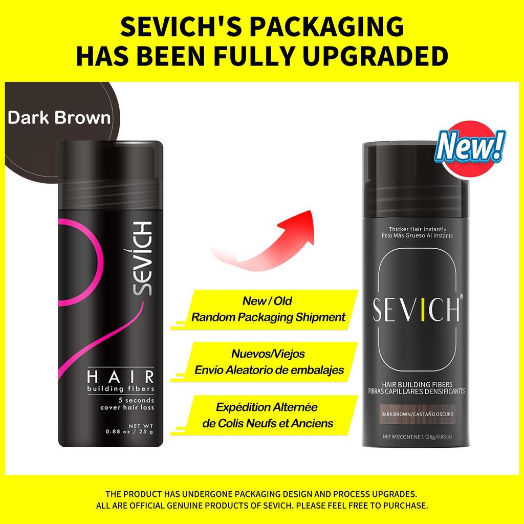 SEVICH Hair Fibers Powder 25g Natural Keratin Hair Building Fiber Instantly Thickens & Volumizes For Men Women Hair Concealer Powder