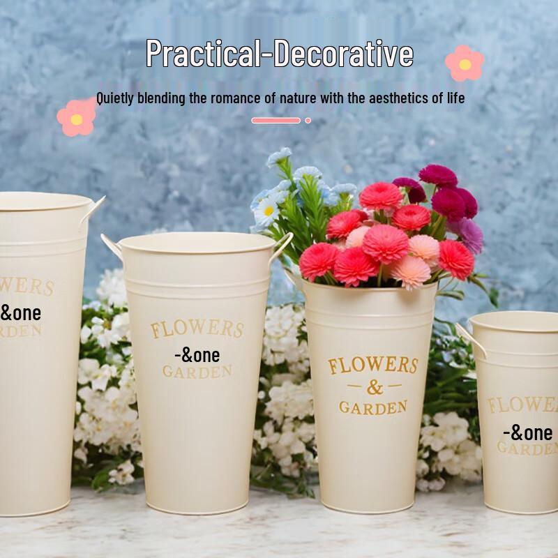 JNL Nordic Iron Flower Arranging Vase & Display Bucket