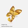 European and American fashion influencer bestseller: glossy open titanium steel ring, stainless steel plated with 18K gold, niche ring for women
