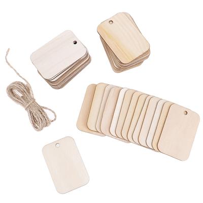 50Pcs Ornament Wood Planks Tags Wooden Hanging Labels Sheet Diy Engraving Crafts