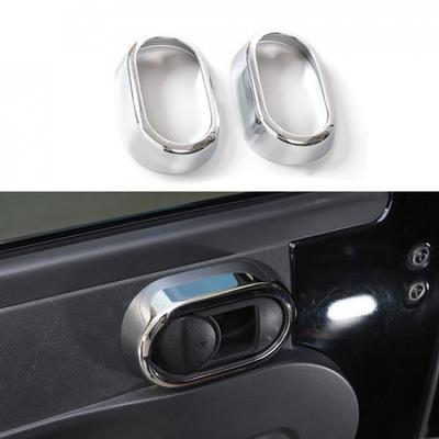 Chrome Interior Door Handle Bowl Cover Trim Ring For Jeep Wrangler JK 2007+2Door